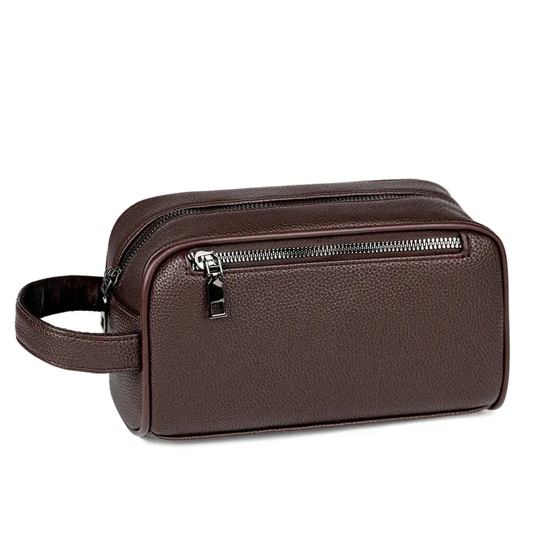sac à main d'affaires pour homme personnalisé en cuir souple, grande capacité, sac de rangement de voyage extérieur en cuir pu