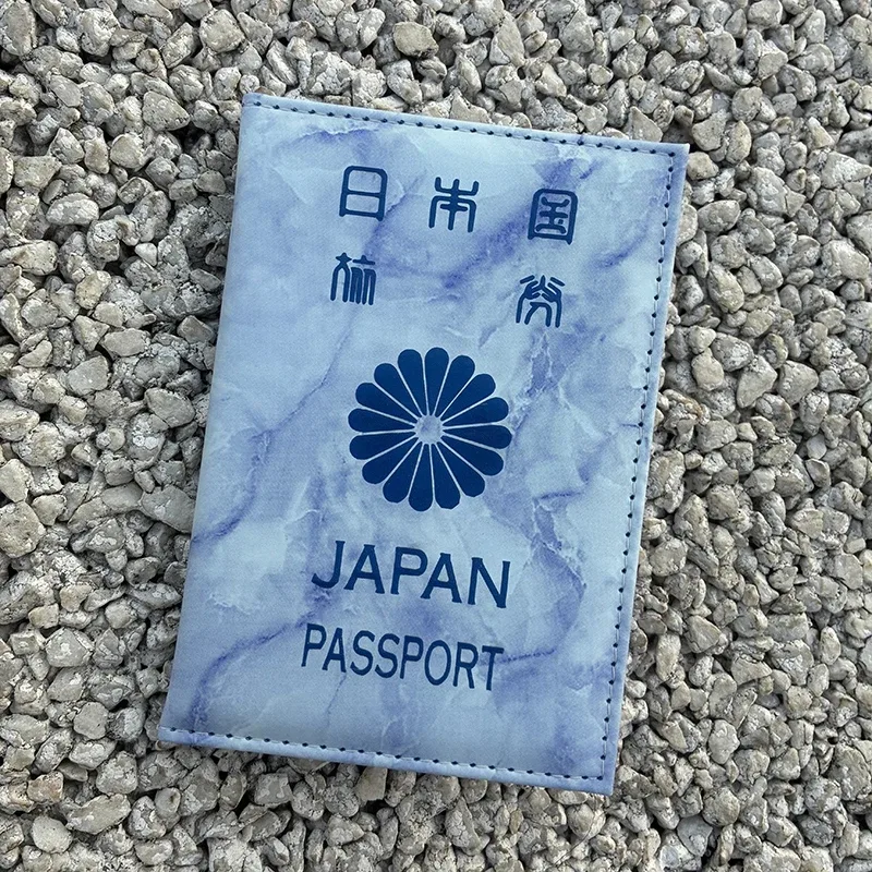 housse de passeport japonaise à motif marbré en cuir pu, porte-passeport japonais, étui de voyage pour passeports, protection pour passeports
