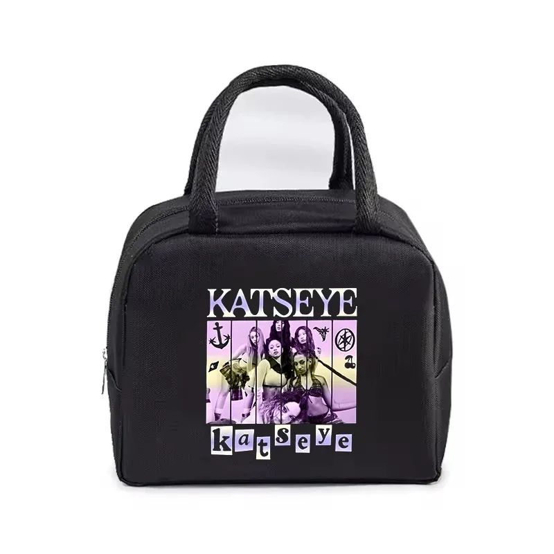 sac fourre-tout imprimé kpop katseye, boîte à lunch thermique, sac de rangement pour hommes, femmes, bureau, étudiants, sacs isothermes pour bento, sac à lunch pour enfants, cadeaux