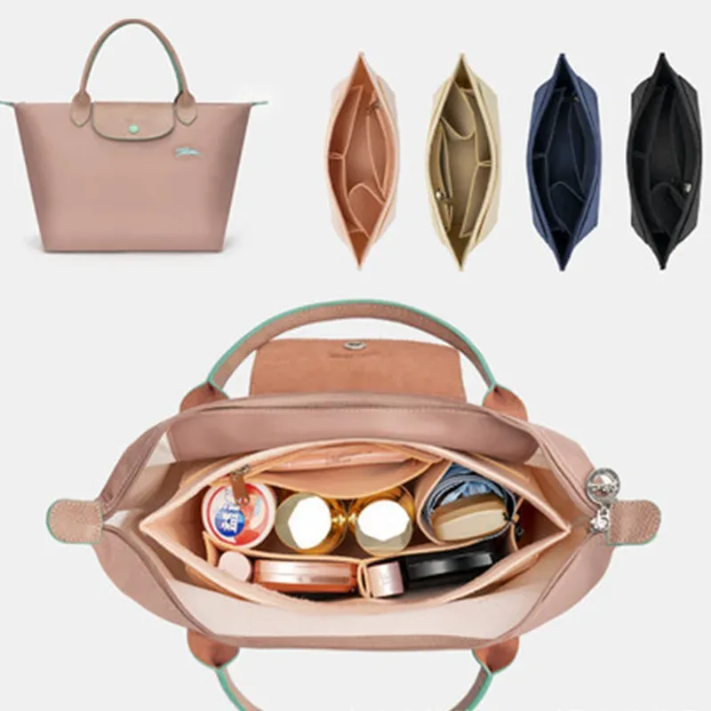 sac à insérer en feutre adapté au sac à main, sac de doublure en tissu feutré, sac de maquillage, support de voyage, organisateur de sac à main portable