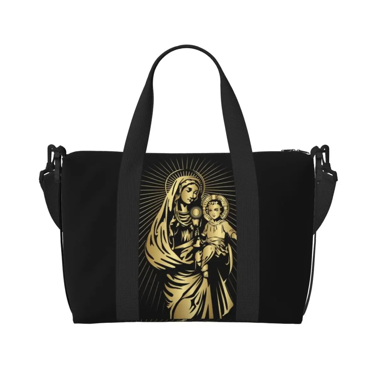 sac fourre-tout personnalisé vierge marie d'élissa upe pour femme, grande capacité, saint catholique du mexique, sacs de voyage pour salle de sport de plage