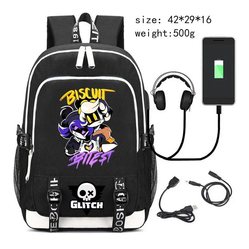 nouveau murder drones sac à dos pour étudiant garçons mode tendance sac à dos usb ordinateur portable sac à dos dessin animé noir fille sac d'école pour adolescent