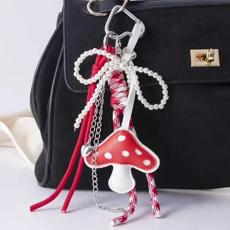 modish cuir miniature ours tissé laçage sac à dos parure bricolage porte-clés sac à main ajout