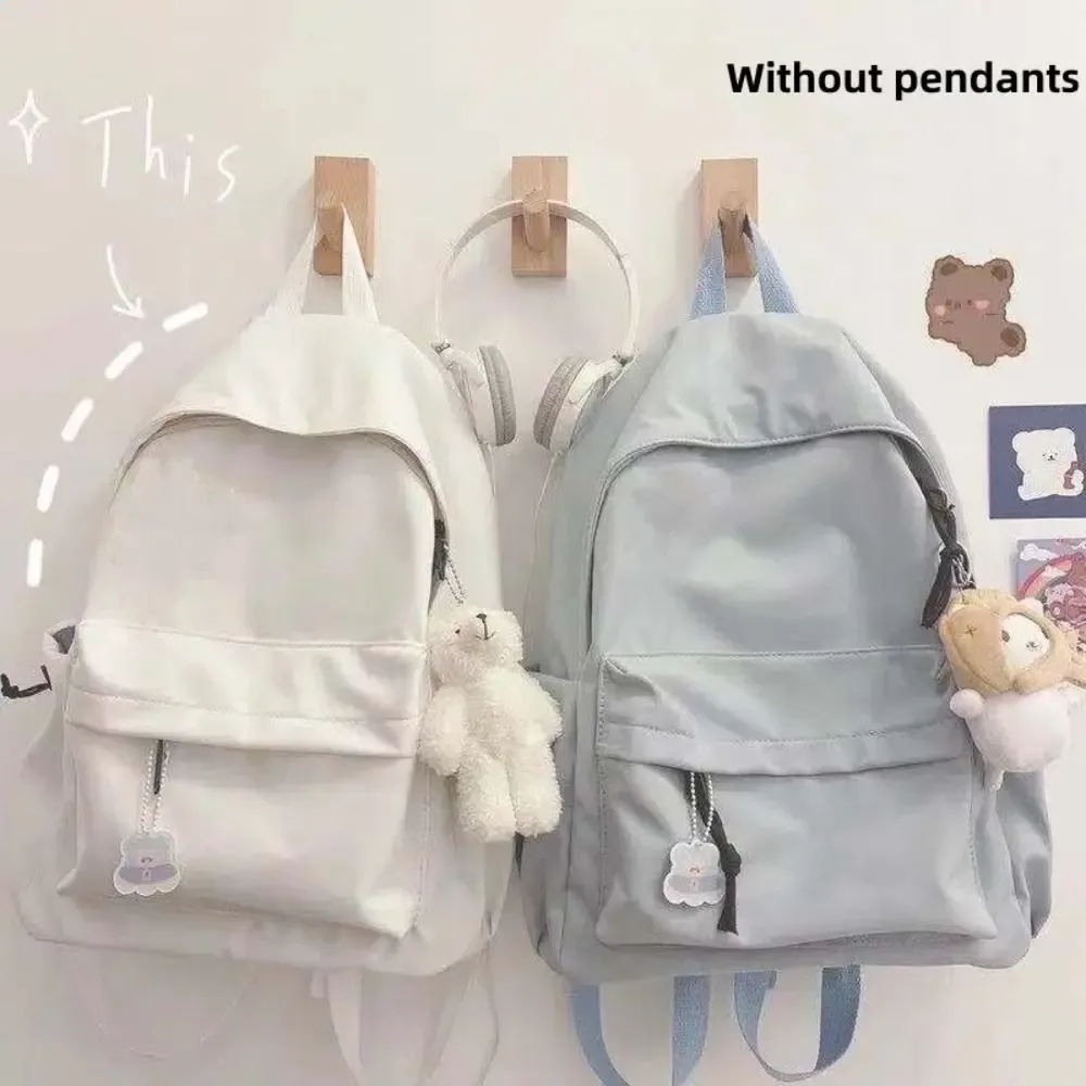 sac à dos décontracté pour lycéens, couleur unie, grande capacité, cartable de voyage étanche pour filles