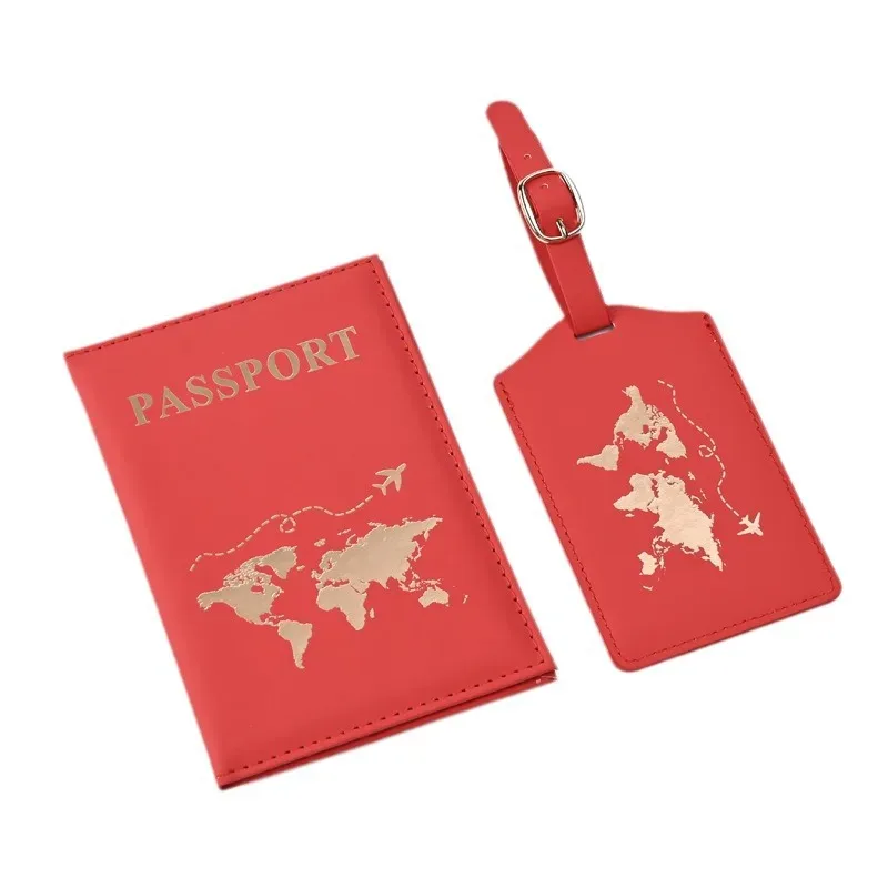 couvertures de passeport de modèle de carte d'unité centrale, ensemble d'étiquette de bagage, protecteur de passeport, étiquettes de bagage, portefeuille de passeport, clip de billet de vol, nouveau, 2024