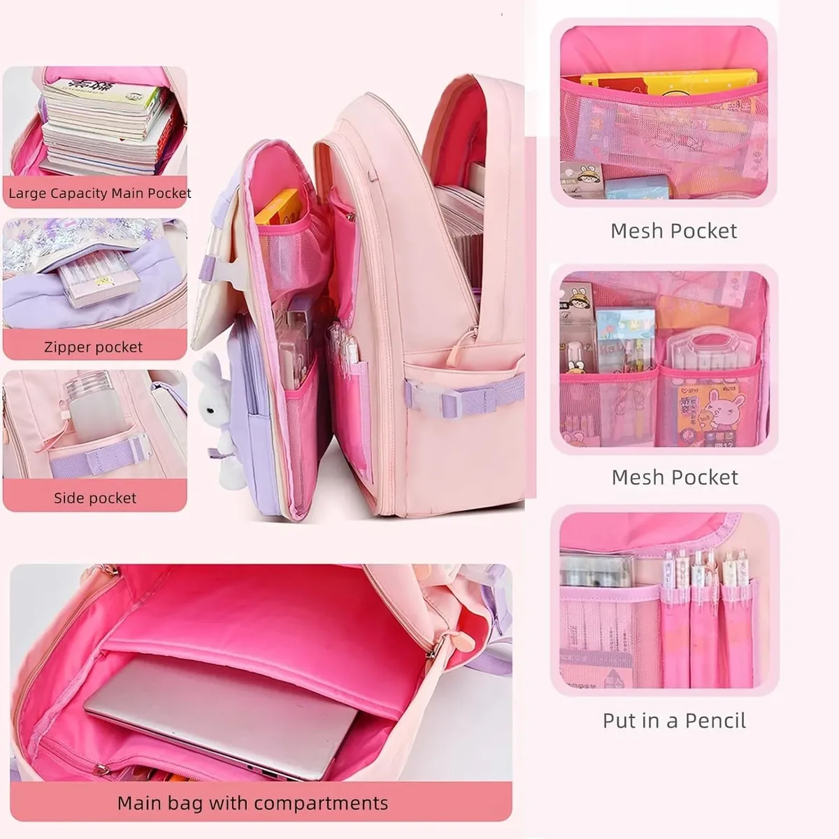 sac à dos scolaire, sacoche pour ordinateur portable, sac d'école pour enfants (sac à dos de loisirs, sac à dos pour femme, sac à dos de jour, sacoche pour ordinateur portable, ergonomique pour les adolescents et les jeunes filles), sac à dos pour l'école, le cyclisme, les loisirs et les voyages