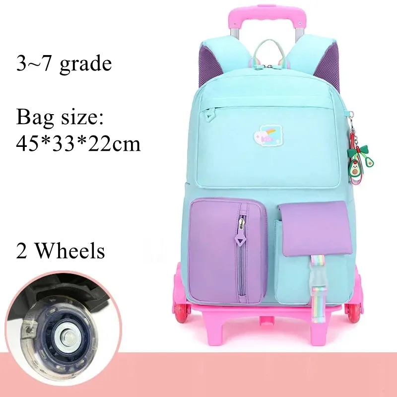 filles école chariot sac roulant sac à dos sac pour filles école sacs à roulettes roues bagages roulants sac à dos étanche filles