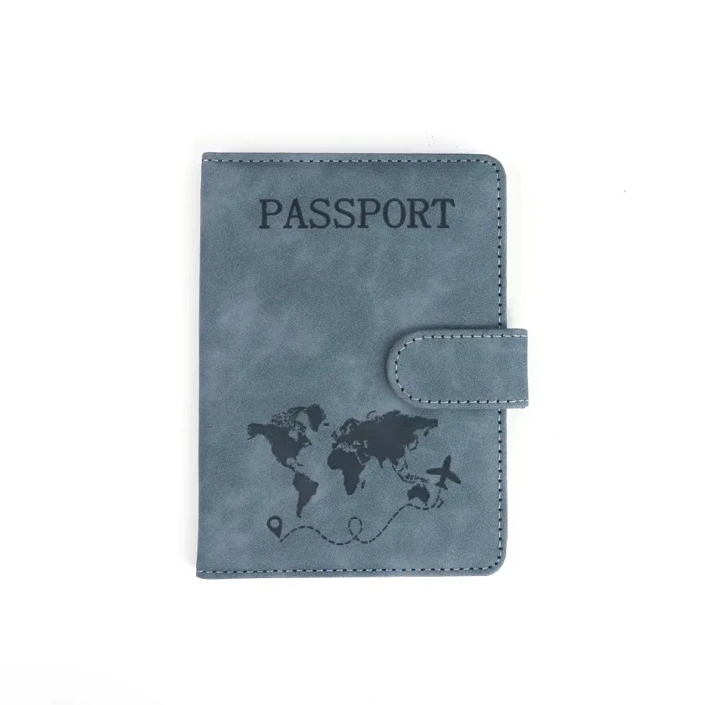 étui de transport multifonctionnel personnalisé en pu avec fermeture magnétique rfid pour passeport, carte sim, carte, billet, organiseur de documents