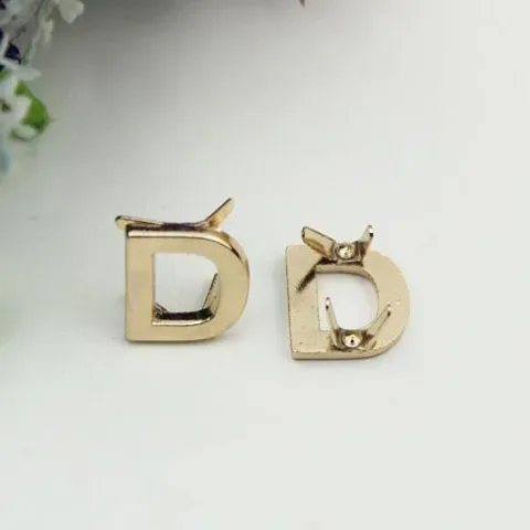 rivets métalliques anglais 26 lettres, 5 pièces, clous à griffes pour sacs, vêtements, chapeaux, décor en cuir, alphabets, artisanat fait à la main