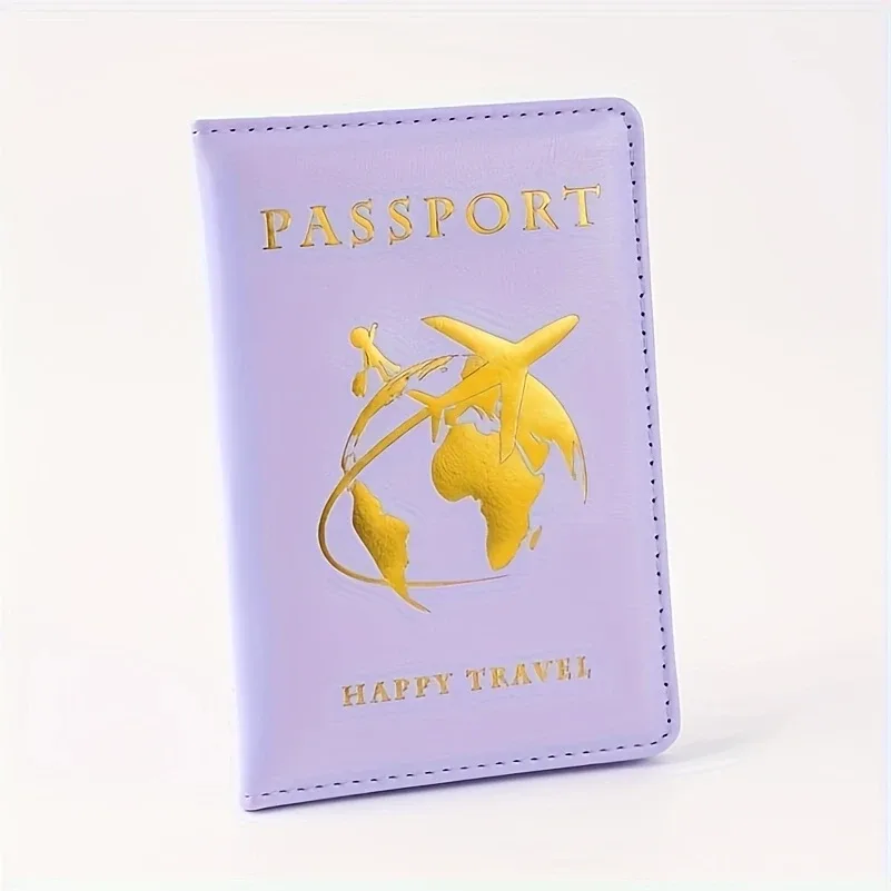 1 porte-passeport haut de gamme – portefeuille de voyage compact et pliable avec motif carte du monde pour carte de vaccination et carte d'identité