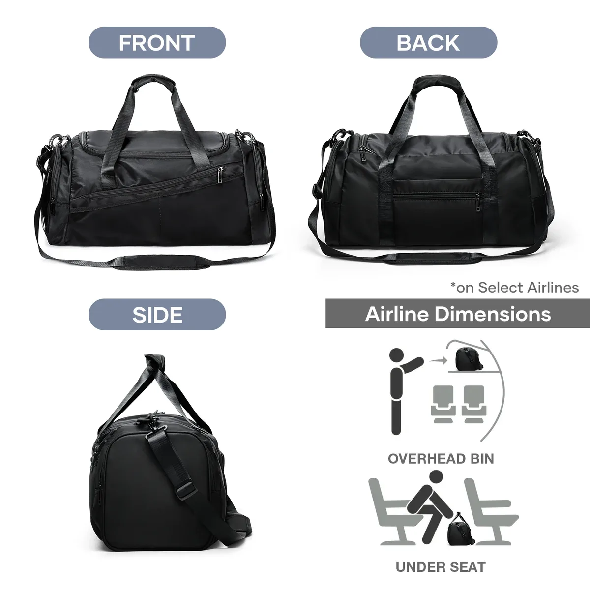 sac de sport sac polochon de voyage avec poche humide et compartiment à chaussures pour hommes femmes imperméable grand week-end sac à dos de nuit