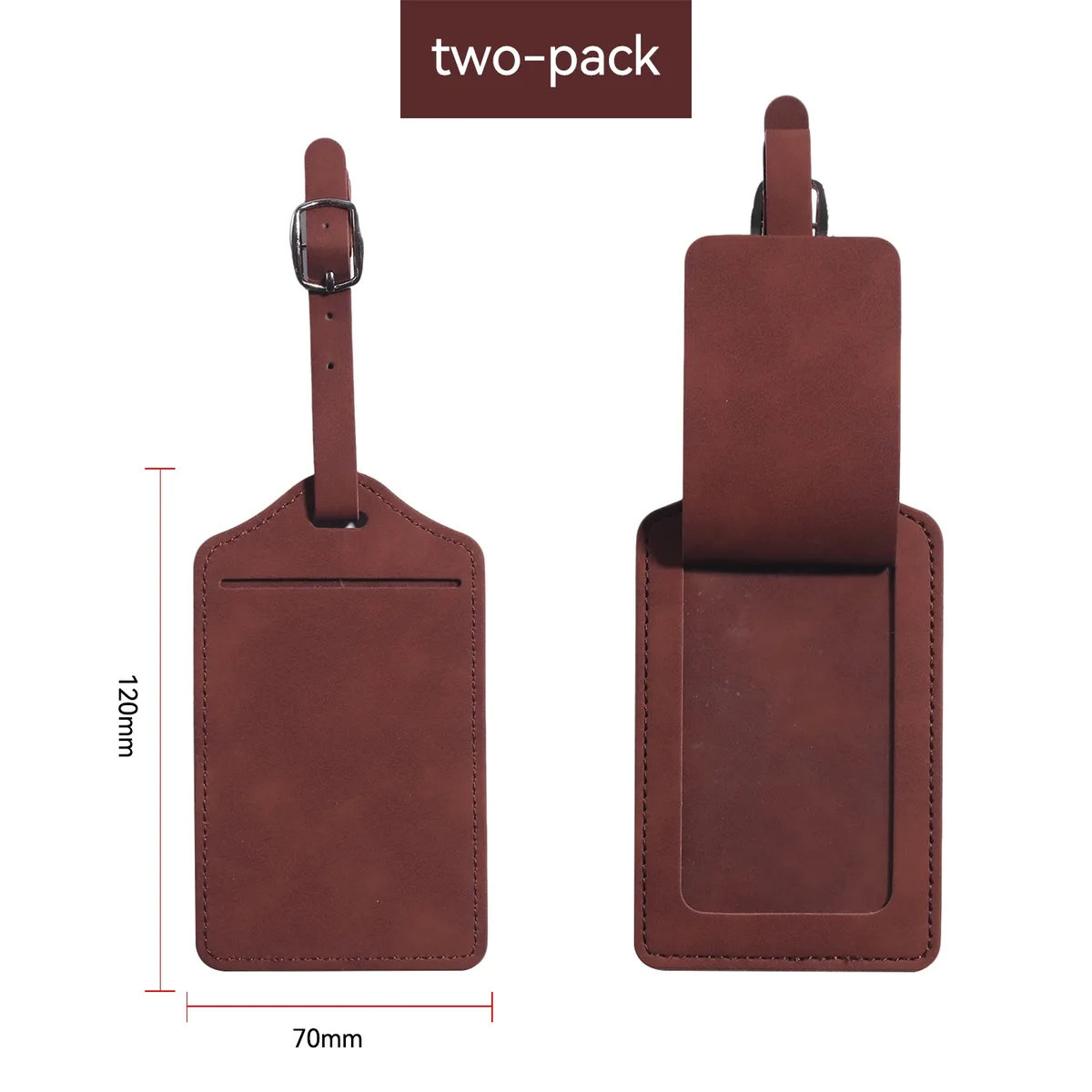 lot de 2 étiquettes à bagages en pu, sangle réglable anti-perte, étiquettes de nom pour valise, 6 couleurs au choix, étiquettes d'identification pour bagages de voyage