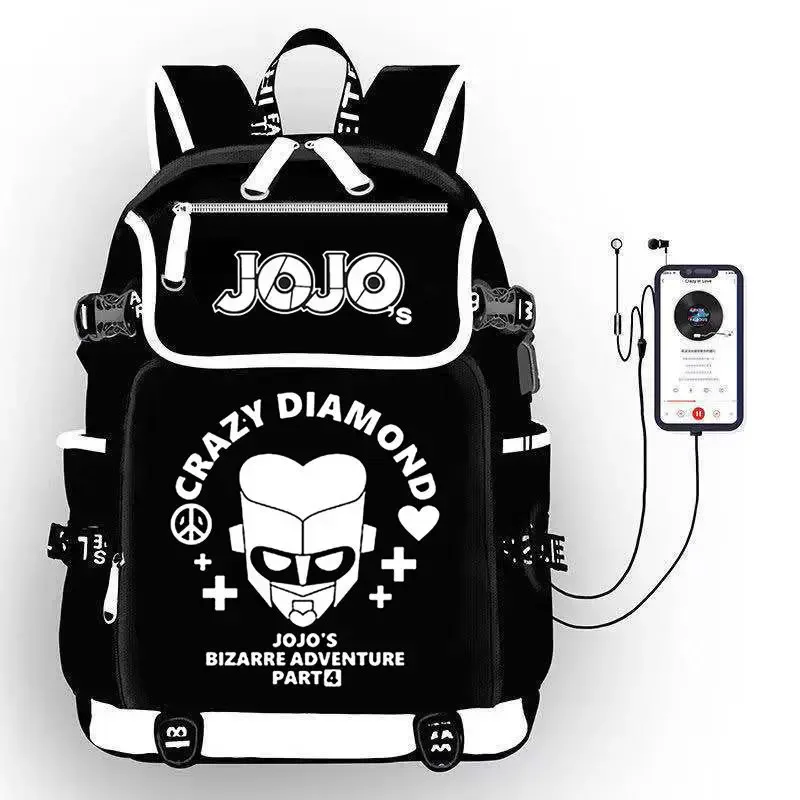 jojo's bizarre adventure anime sac à dos étudiant école sac à bandoulière grande capacité jeunesse en plein air voyage sac à dos cadeau de mode