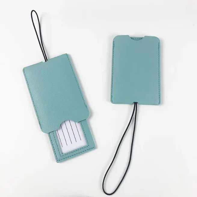étiquettes à bagages en cuir pu pour hommes et femmes, étiquettes de sac de valise, porte-adresse d'identification de nom de bagage, étiquette de bagage, accessoires de voyage