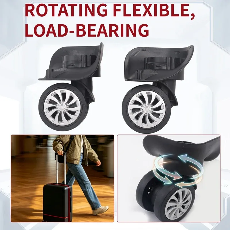 roues remplacement universelles abs noires valises roulettes jean violet capacité bricolage durables bagage voyage