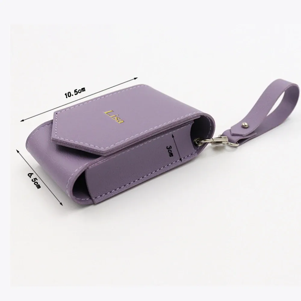 étui à rouge à lèvres en cuir personnalisé avec miroir, boîte en cuir pu pour échantillons de parfum, sac cosmétique
