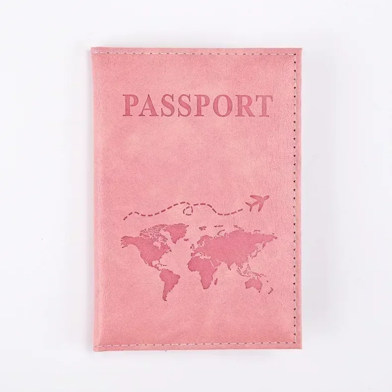étui porte-passeport de voyage pour femmes et hommes, housse de protection en pu pour passeport, lettre imprimée, carte d'identité, porte-passeport, sacs à clip