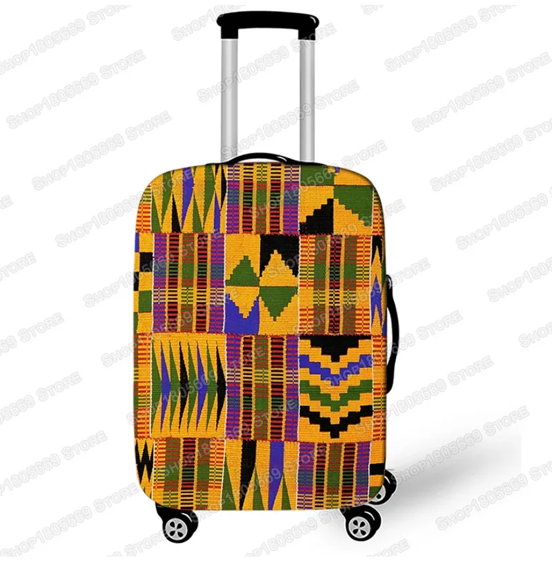 housse de bagage imprimée à motif afro pour voyage, housse de valise marron pour femmes africaines, housse de protection élastique pour chariot de voyage