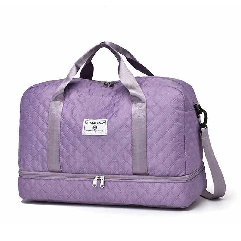 sac de voyage léger en latex rhombique, sac de rangement portable de grande capacité pour le sport et le fitness, sac de week-end de nuit