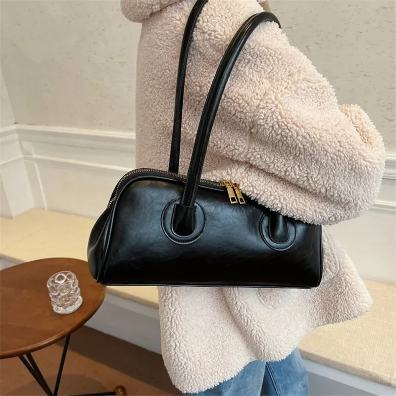 sac à main en cuir classique, sac rétro simple à porter sous le bras, sac fourre-tout élégant et stylé pour femme, sac à bandoulière polyvalent pour tous les jours