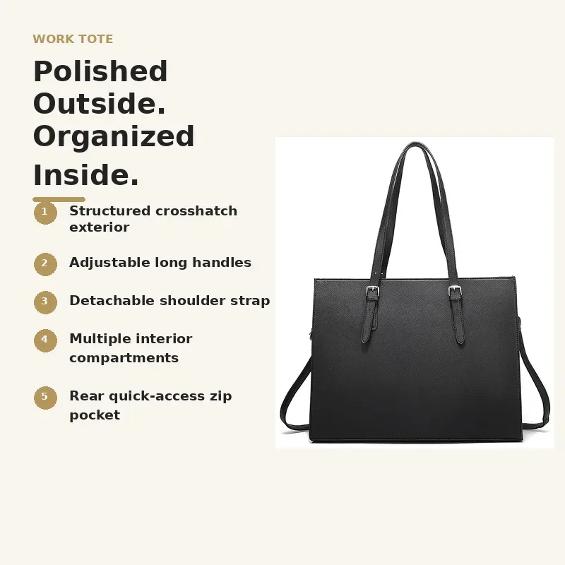 sac pour ordinateur portable pour femme, en cuir croisé, multi-compartiments, mallette d'affaires, grand sac fourre-tout à bandoulière