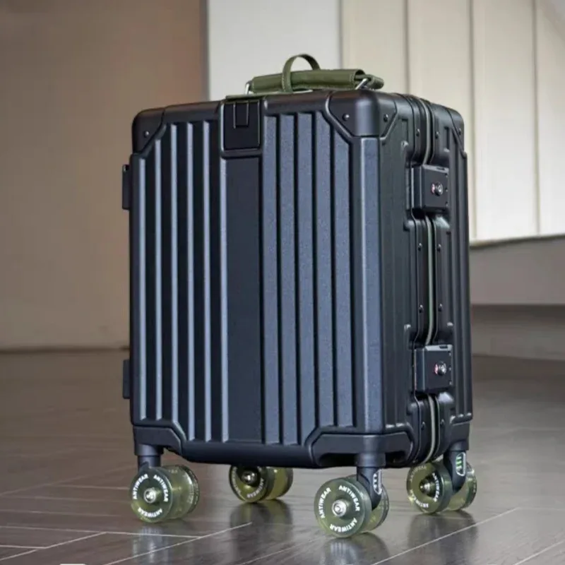 valise à roulettes légère de 14 pouces avec serrure tsa, cadre en aluminium, bagage à main, pas besoin de s'enregistrer à la compagnie aérienne