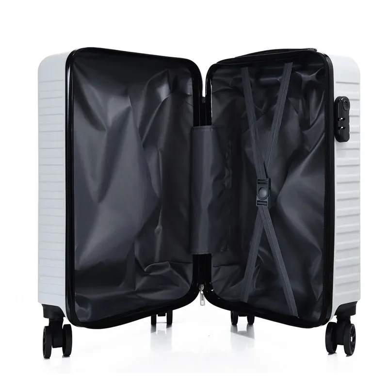 nouveau bagage de 20 pouces, valise à roulettes, valise de voyage, boîte de rangement à coque rigide, fermeture à glissière, rangement en couches