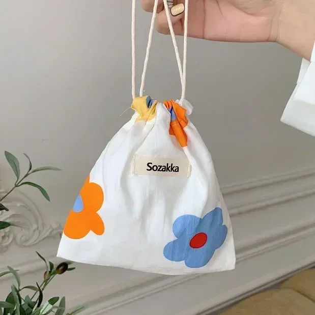 sacs à main de maquillage mignons pour femmes, sac de rangement pour cosmétiques de voyage, porte-monnaie pour rouge à lèvres et grill floral, portefeuille kawaii, petite pochette en poudre