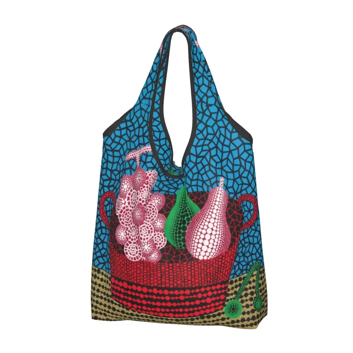 sacs à provisions personnalisés pour femmes, sacs fourre-tout d'épicerie portables, grande capacité, germination yayoi kusama