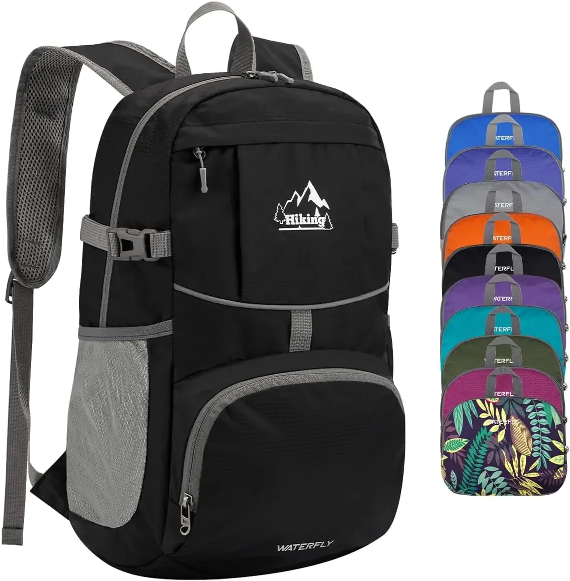 waterfly sac à dos pliable pour randonnée : 25 l, ultra léger, pliable, imperméable, pour voyage en plein air, pour femme et homme