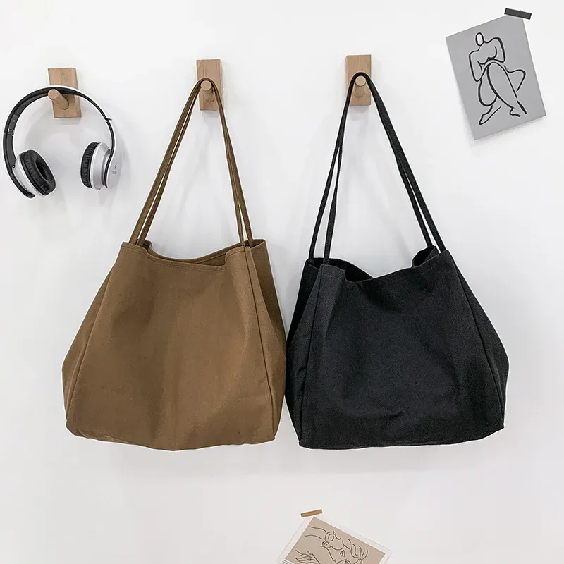sac à main d'épicerie en toile de grande capacité pour femmes, fourre-tout décontracté de haute qualité, écologique et réutilisable, sacs à bandoulière de voyage, pochette quotidienne
