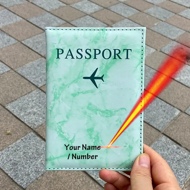 gravure laser personnaliser nom porte-passeport portefeuille de voyage étui à patten en marbre pour passeports couverture de passeport avec noms personnels