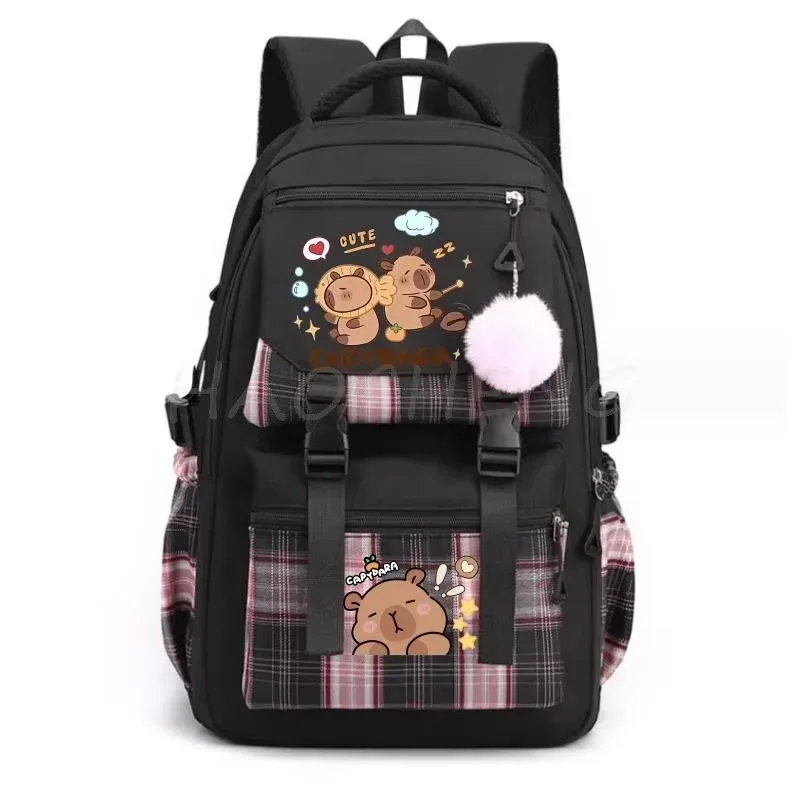sac à dos avec imprimé capybara pour femmes, sac à dos d'école de grande capacité pour ordinateur portable, sac à dos décontracté à la mode pour filles teena