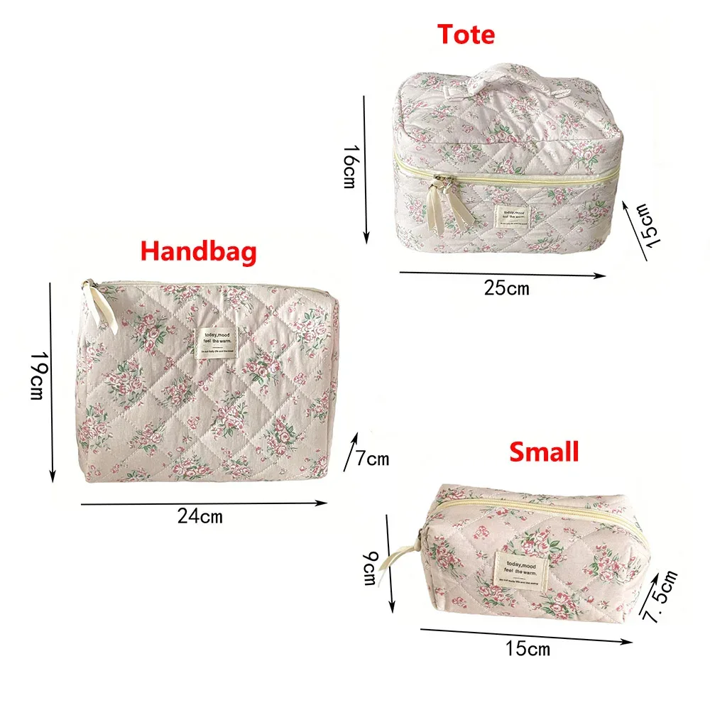 sac à cosmétiques vintage rose pour femmes, organisateur de voyage de mode, sac matelassé de maquillage, pochette de rangement de maquillage pour dames, sac à main à fermeture éclair