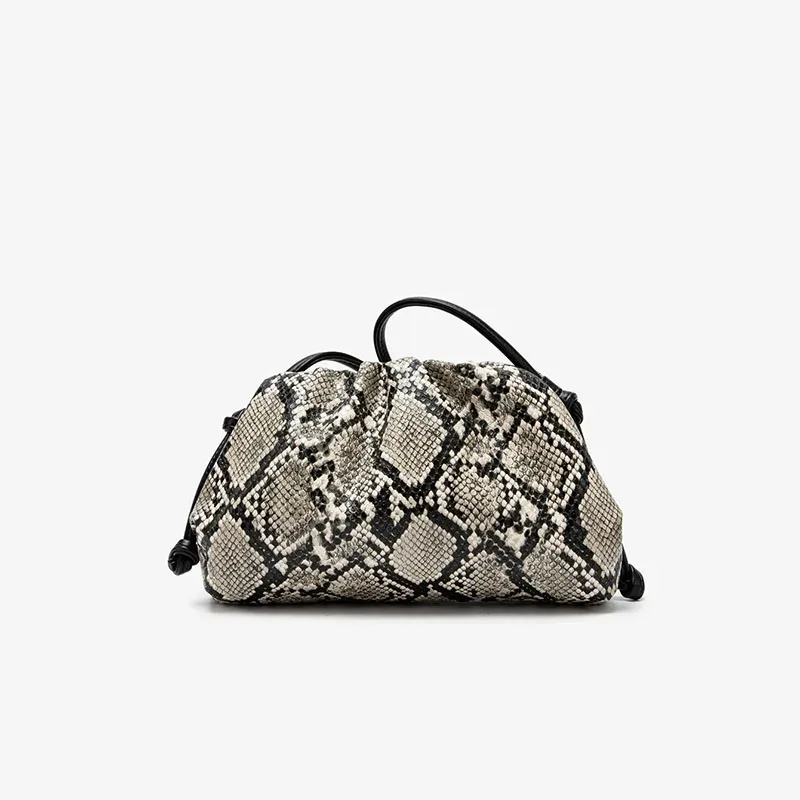 sacs à main plissés serpentin pour femmes, pochette, sac à bandoulière, motif serpent, sac de luxe de créateur