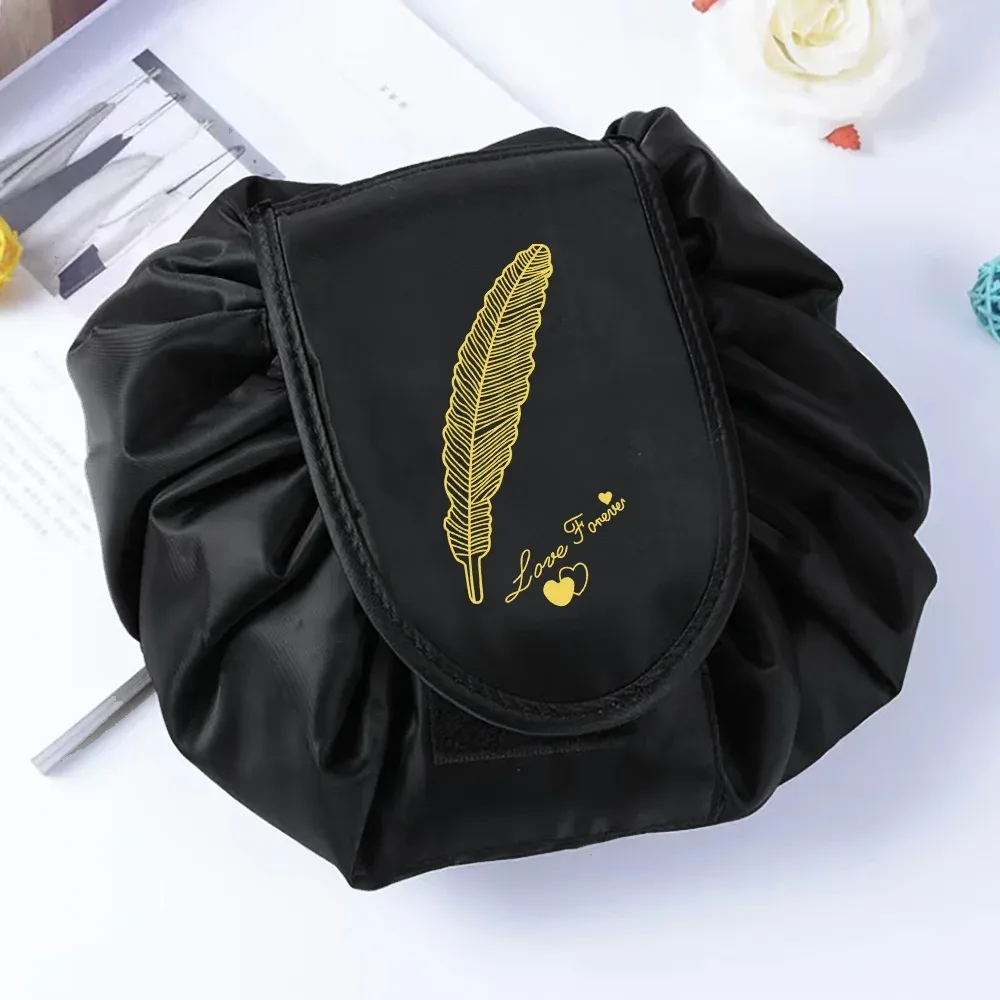 sac de rangement portable étanche pour cosmétiques, sac paresseux de proximité wstring, poudres de maquillage magiques, grande capacité, trousse de beauté de toilette de voyage