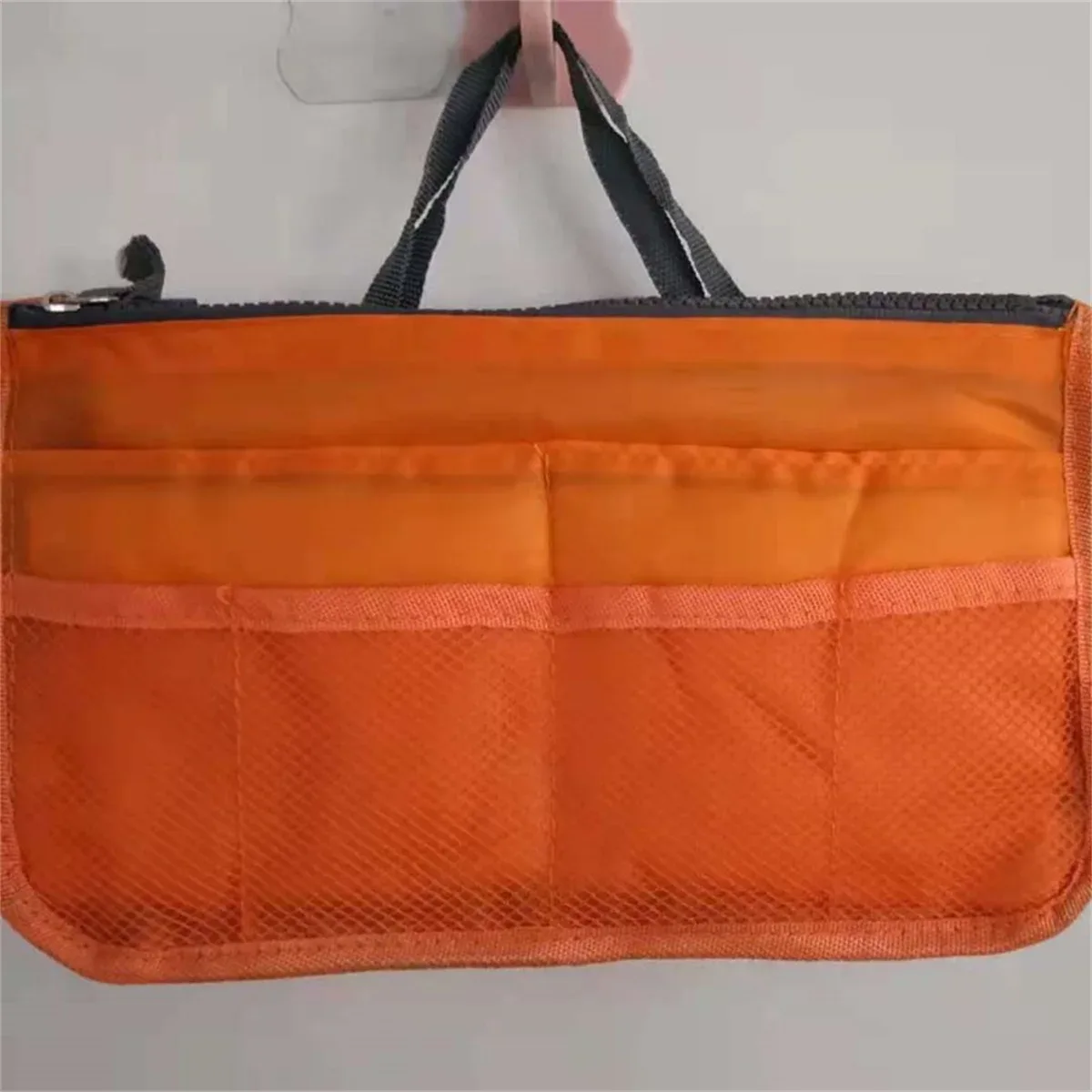 sac de rangement multifonctionnel à double fermeture éclair, grande capacité, pour maquillage et articles de toilette, sac de classification spacieux