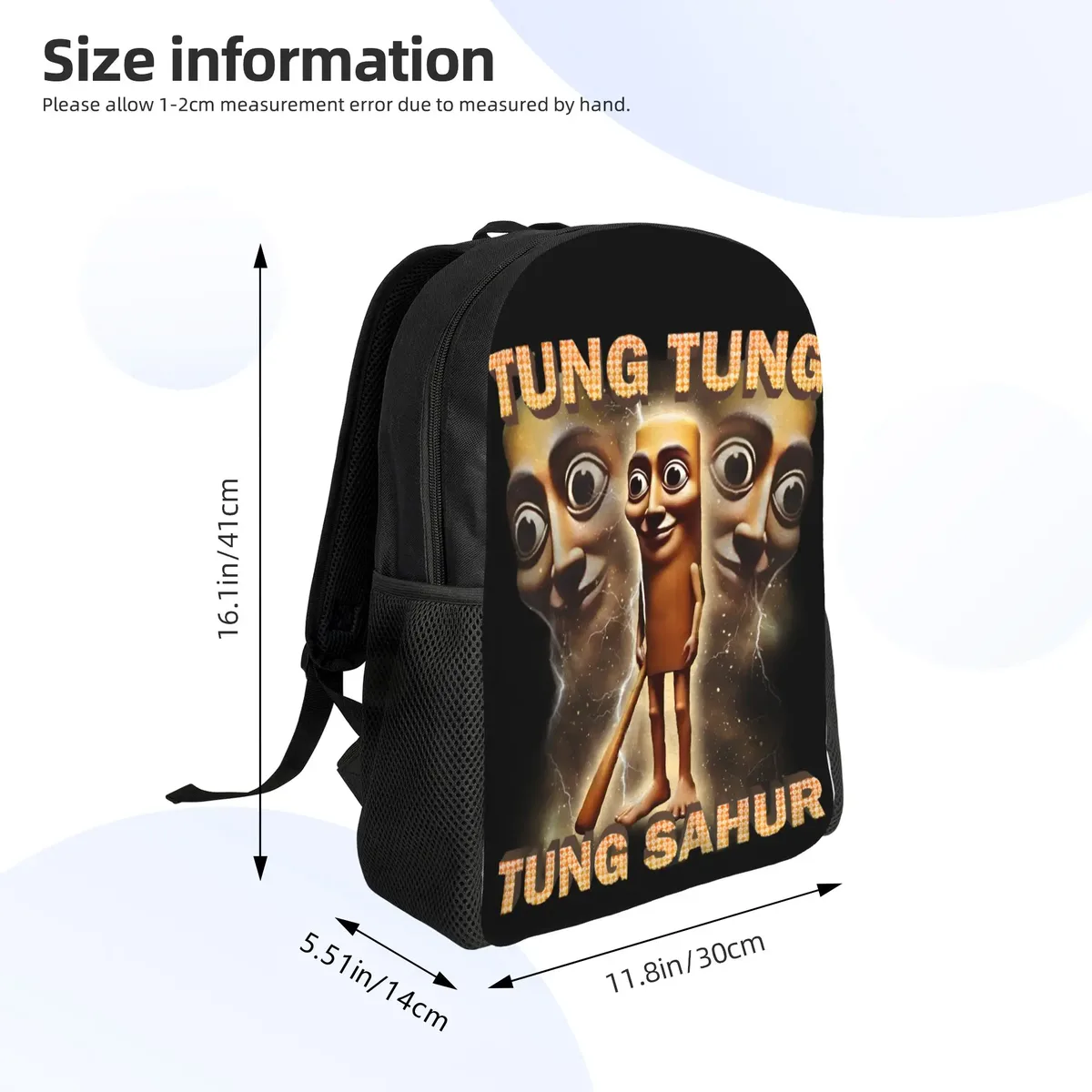 sac à dos tung tung tung sahur pour hommes et femmes, sac à dos décontracté pour le lycée, sac à dos en toile pour le collège, motif meme brainrot italien, cadeau