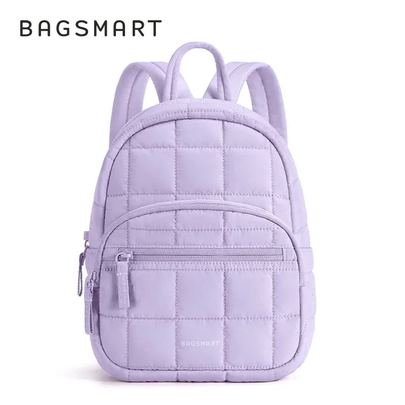 sac dos polyester rose pâle motif géométrique relief compartiments poches antivol voyage école loisirs