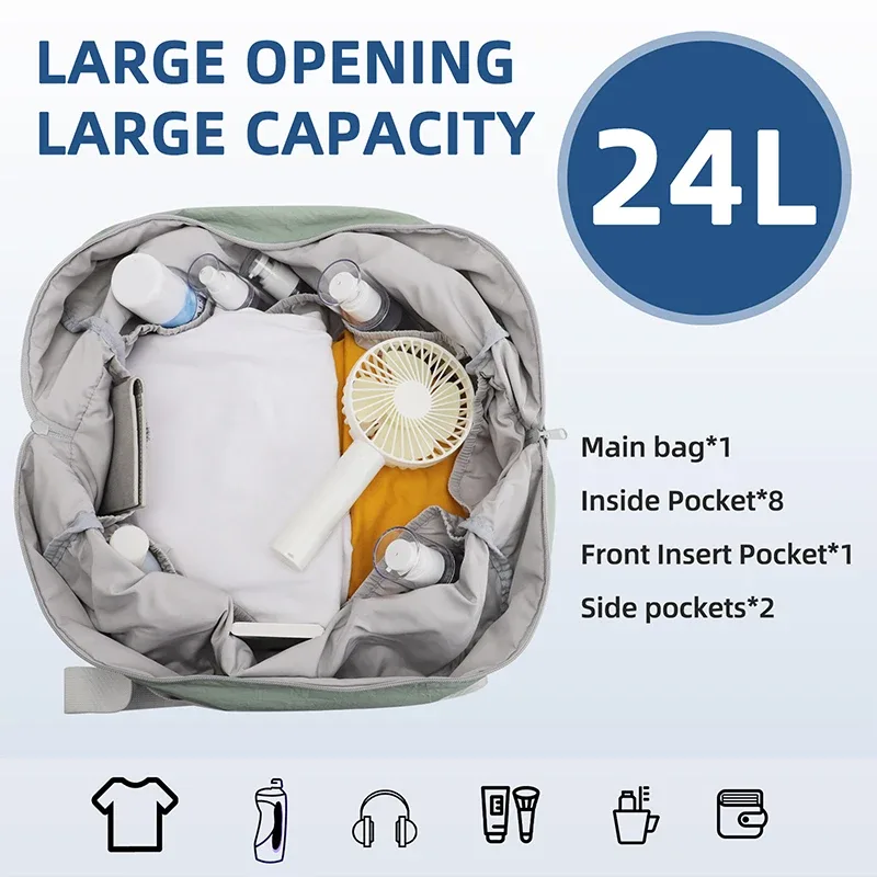 tinyat-grand sac de voyage pliable pour femme, sac de sport et de fitness, sac à dos de cabine d'avion, bagage de grande taille, tendance 2024