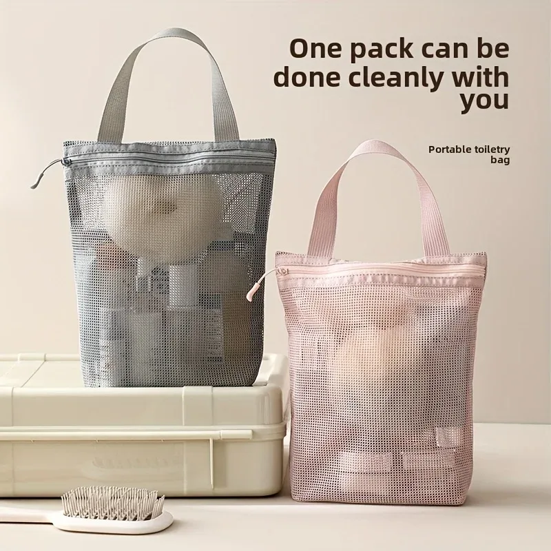 trousse de toilette de voyage en maille à séchage rapide – grande capacité, suspendue, organisateur de lavage portable pour hommes et femmes, idéale pour les voyages d'affaires