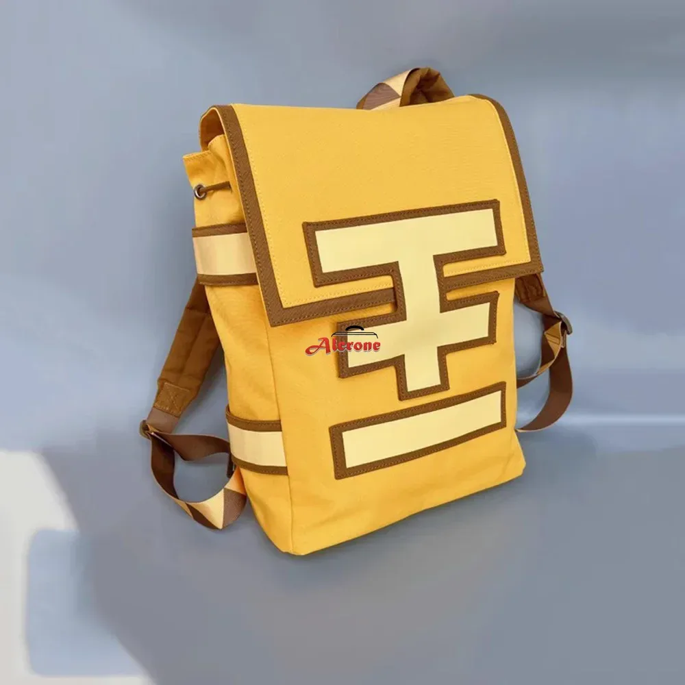 Sac Dos Oxford Jaune Marron Logo Blanc Fermeture Glissière Polyester Voyage Adolescents Décontracté Chasseur Étudiant Capacité Trente Cinq Litres