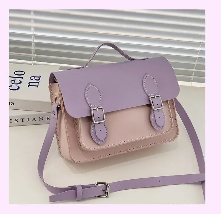 sac cambridge en cuir pu personnalisé, bricolage, couture à la main pour femmes, sac à bandoulière, kit semi-fini coloré