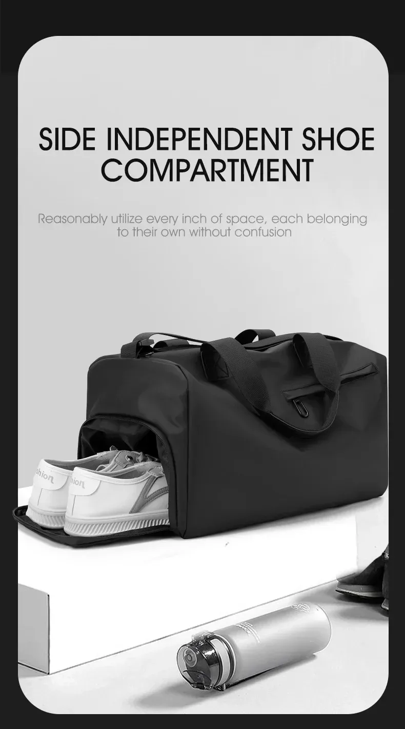 sacs de voyage oxford à fermeture éclair grande capacité, sacs de sport solides en tissu épais, sacs de sport imperméables haute capacité