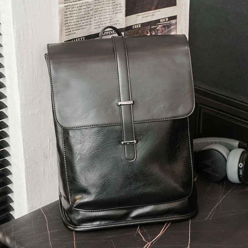 sac à dos de voyage en cuir pu pour hommes, nouvelle mode, design de marque de luxe, sac à dos d'école de grande capacité, sac à bandoulière pour ordinateur portable