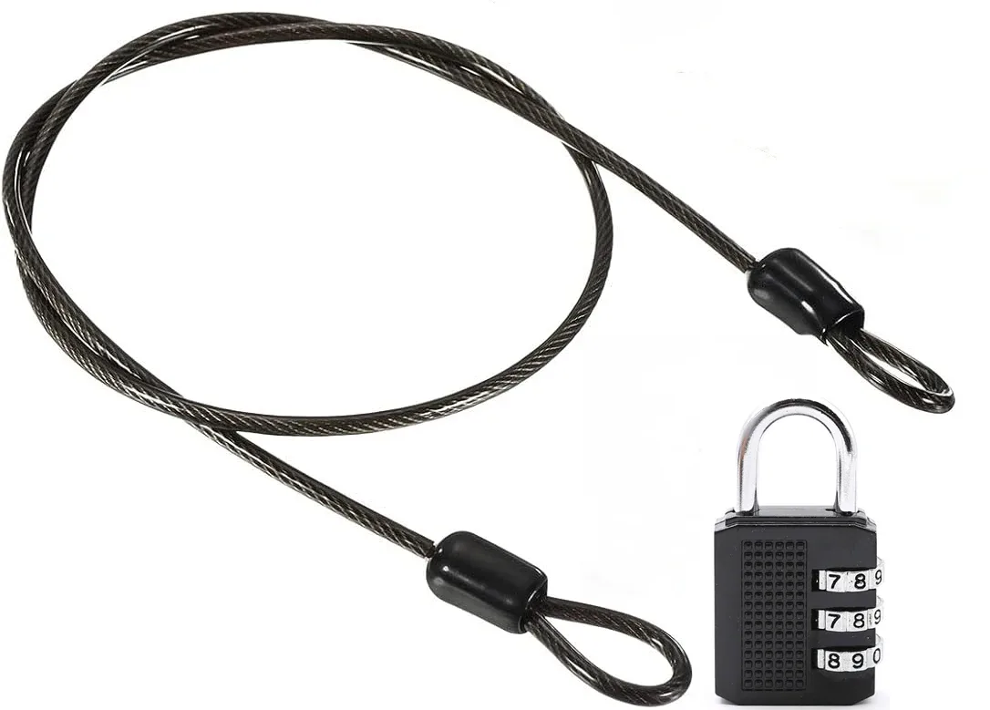 cadenas métallique combinatoire chaîne metaillique noir gris chaîne épaisse boutons extremite voyage valise sécurité