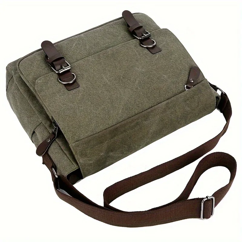 sac messager rétro en toile pour homme, grand sac pour ordinateur portable, sac bandoulière décontracté pour les sorties, les trajets quotidiens, les sacs d'école, les sacs universitaires