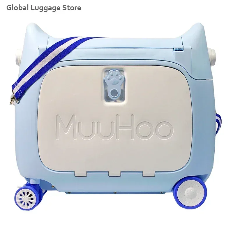 valise polypropylène rose pattes chat toupie poignée amovible petite tablette bagage main enfant voyage