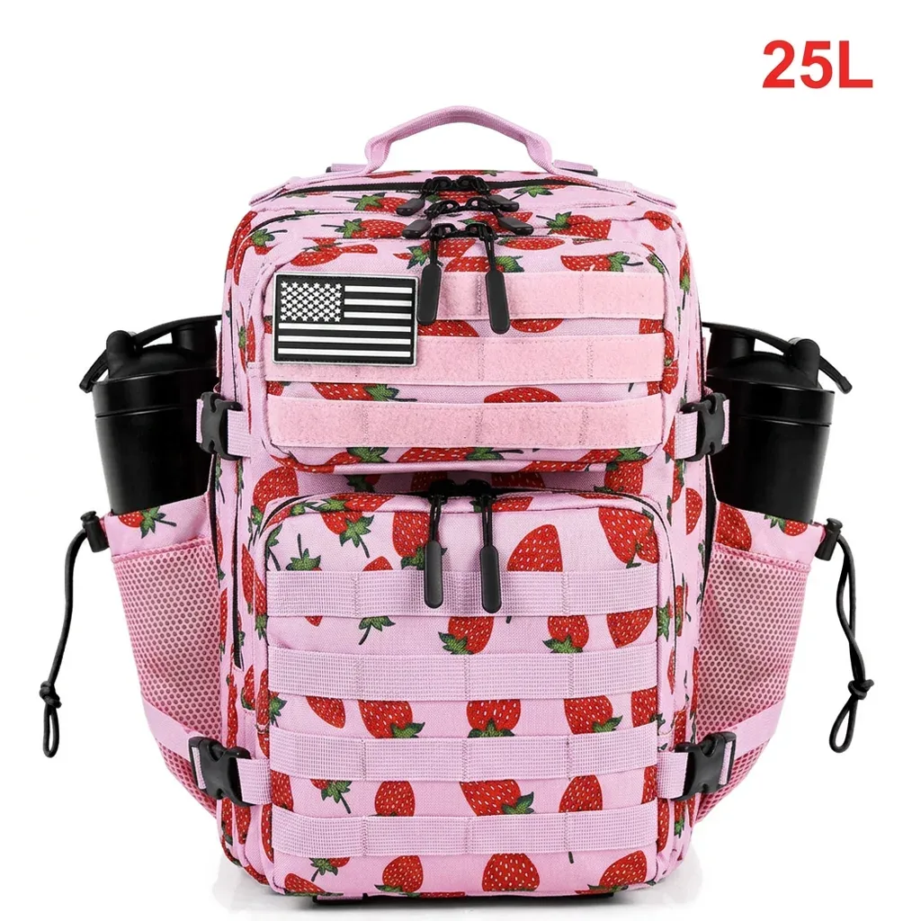 sac à dos tactique 25l pour femmes voyage en plein air randonnée bug out sac week-end exercice athlétisme sac à dos de gymnastique avec double porte-gobelet