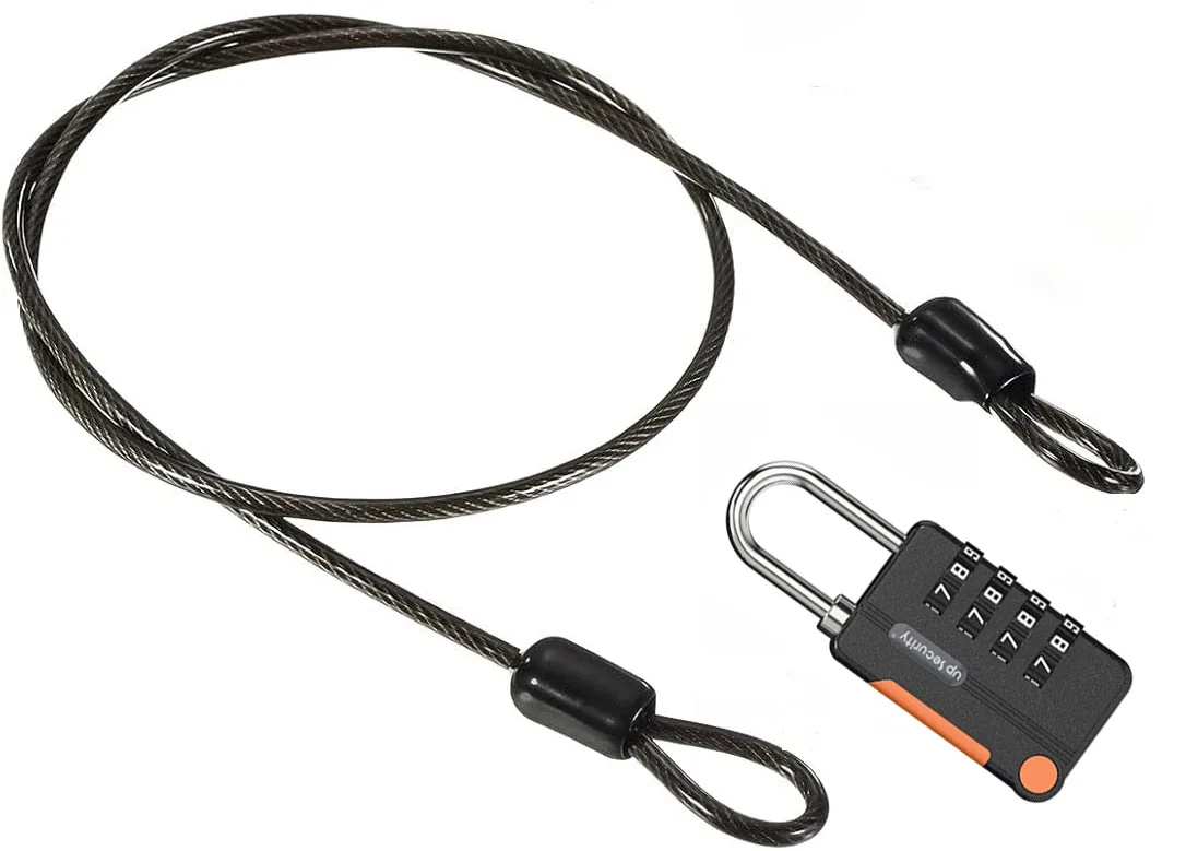 cadenas serrure tsa métallique chaîne noire boutons orange voyage robuste sécurité combinatoire usage bagage vélo